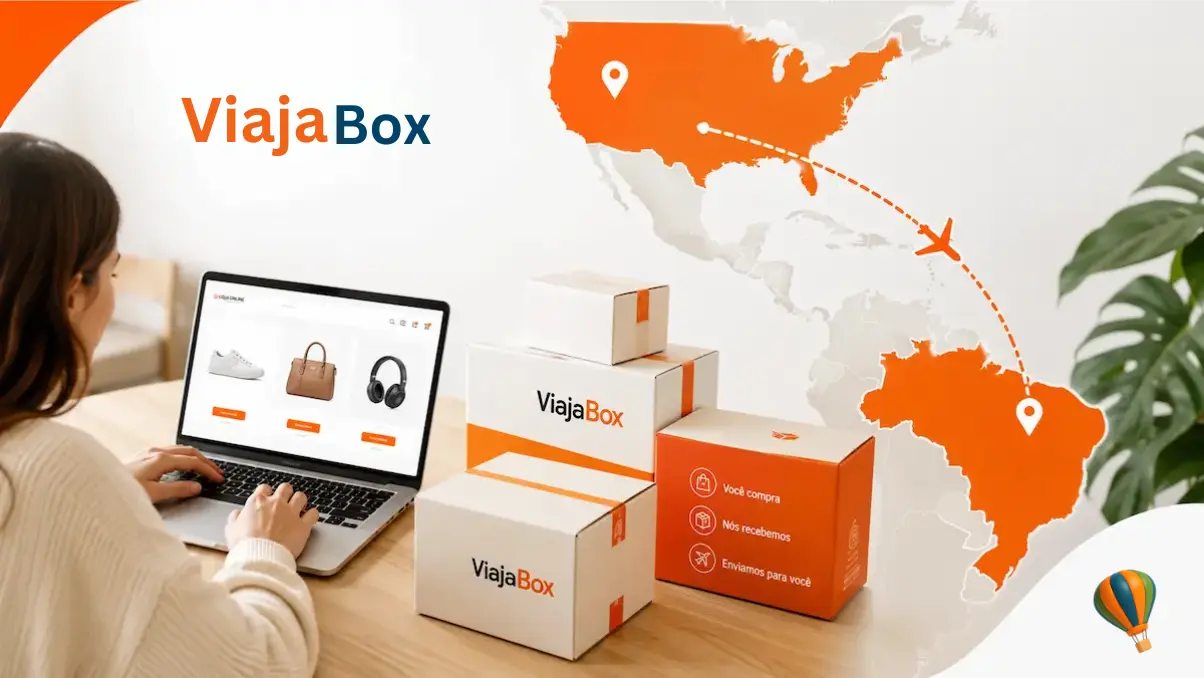 Cliente usando redirecionador de encomendas para receber compras internacionais com a ViajaBox