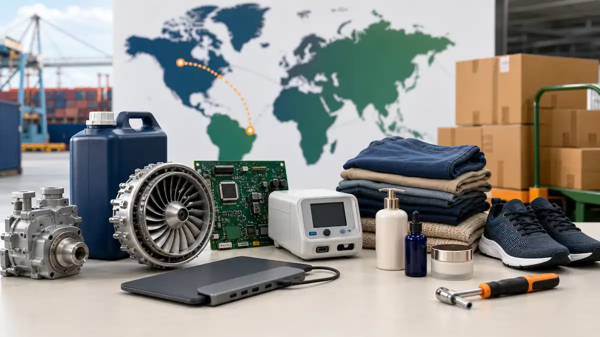 Produtos industriais e de consumo importados dos Estados Unidos pelo Brasil
