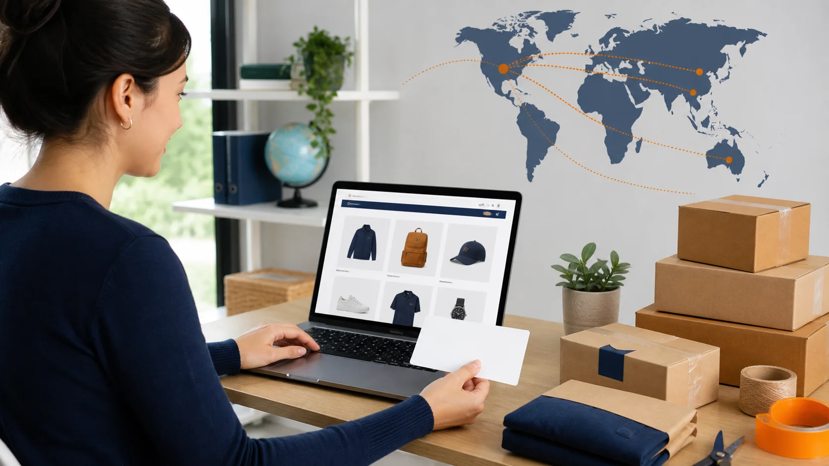 International shopper using a US shipping address to receive and forward online purchases