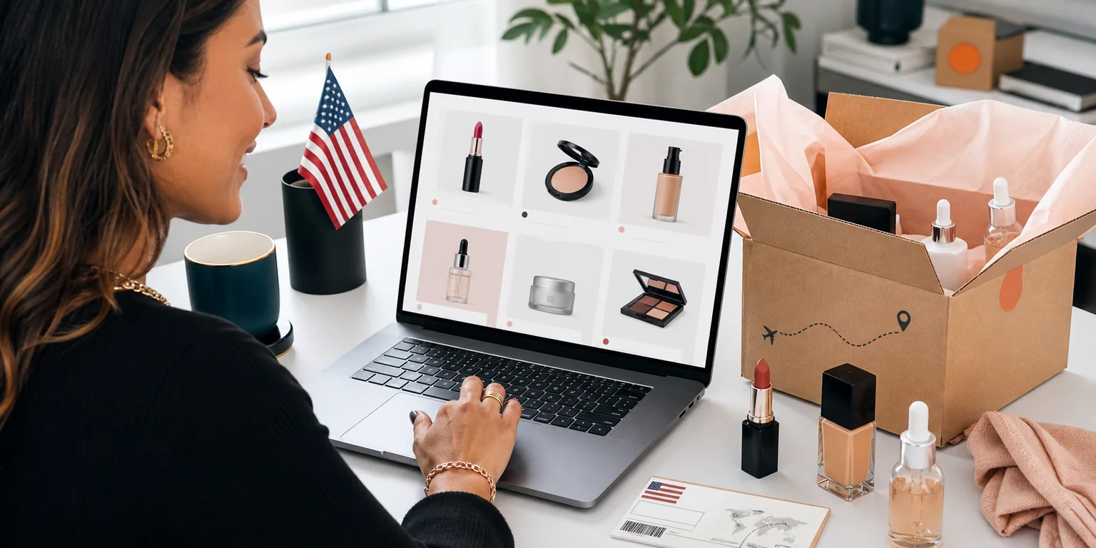 Cliente comprando cosméticos da Sephora dos EUA para receber no Brasil