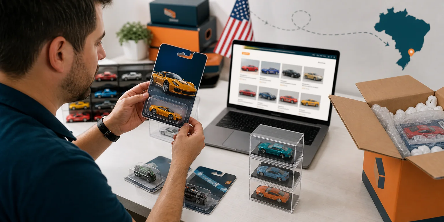 Colecionador importando Hot Wheels dos EUA para receber no Brasil