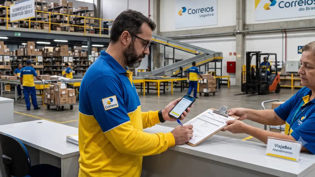 Tela de rastreamento mostrando o status objeto recebido pelos Correios do Brasil